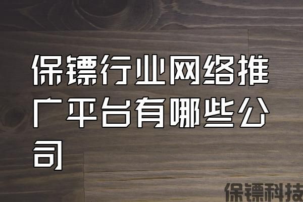 保鏢行業(yè)網(wǎng)絡(luò)推廣平臺有哪些公司