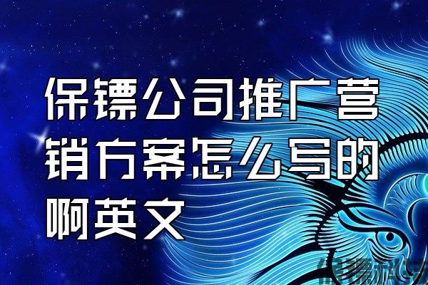 保鏢公司推廣營(yíng)銷方案怎么寫(xiě)的啊英文