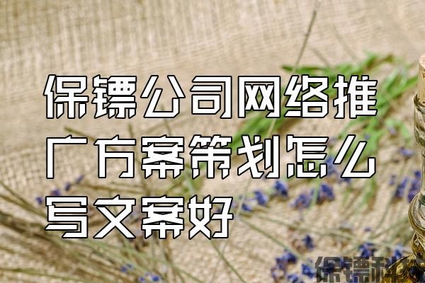 保鏢公司網(wǎng)絡(luò)推廣方案策劃怎么寫(xiě)文案好