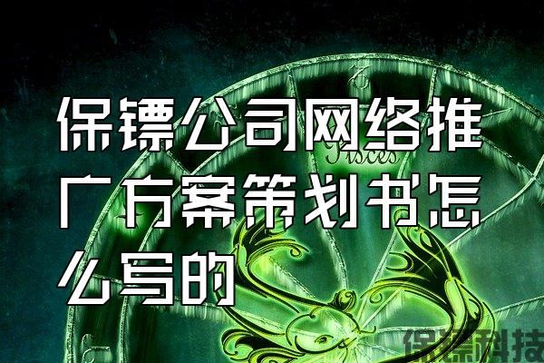 保鏢公司網(wǎng)絡推廣方案策劃書怎么寫的