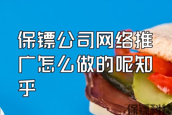 保鏢公司網(wǎng)絡(luò)推廣怎么做的呢知乎