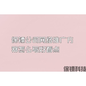 保鏢公司網絡推廣方案怎么寫好看點