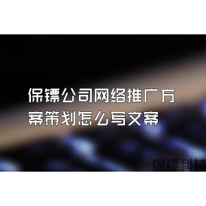 保鏢公司網(wǎng)絡推廣方案策劃怎么寫文案